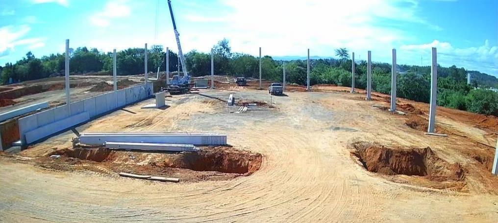 Esta semana iniciamos a erguer os pilares da obra Taurus Armas, e já concluímos os 20 pilares do Pavilhão 06.