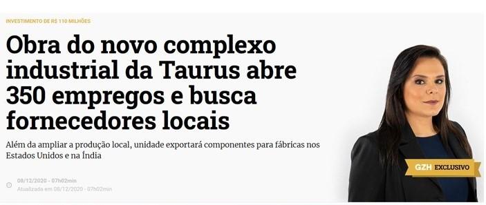 Início dos trabalhos da obra Taurus Armas, em São Leopoldo